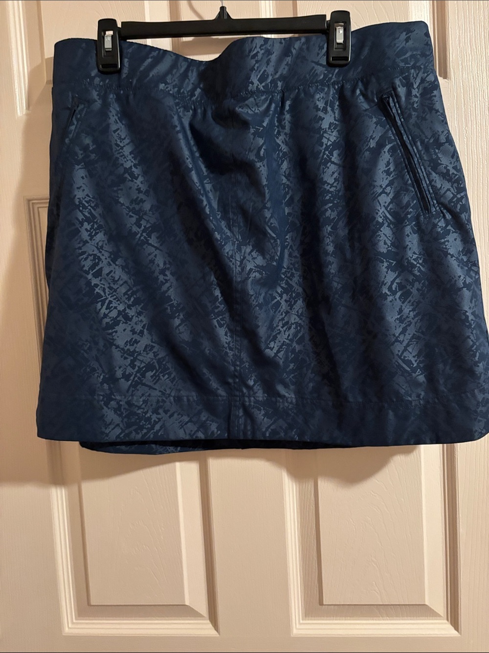 Orvis Navy Textured Skort with Zip Pockets